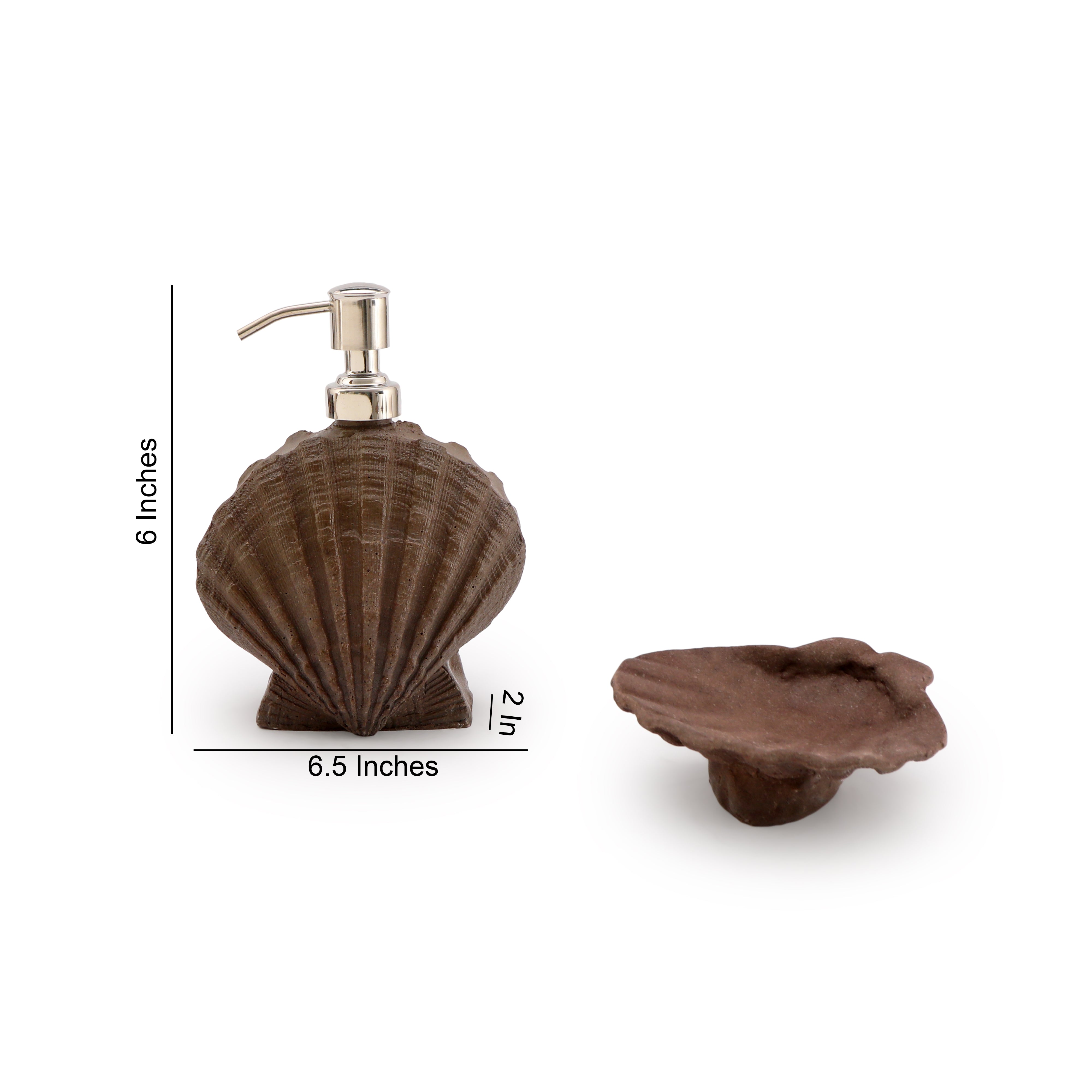 Shell Bathroom Set Of 2 - Brown