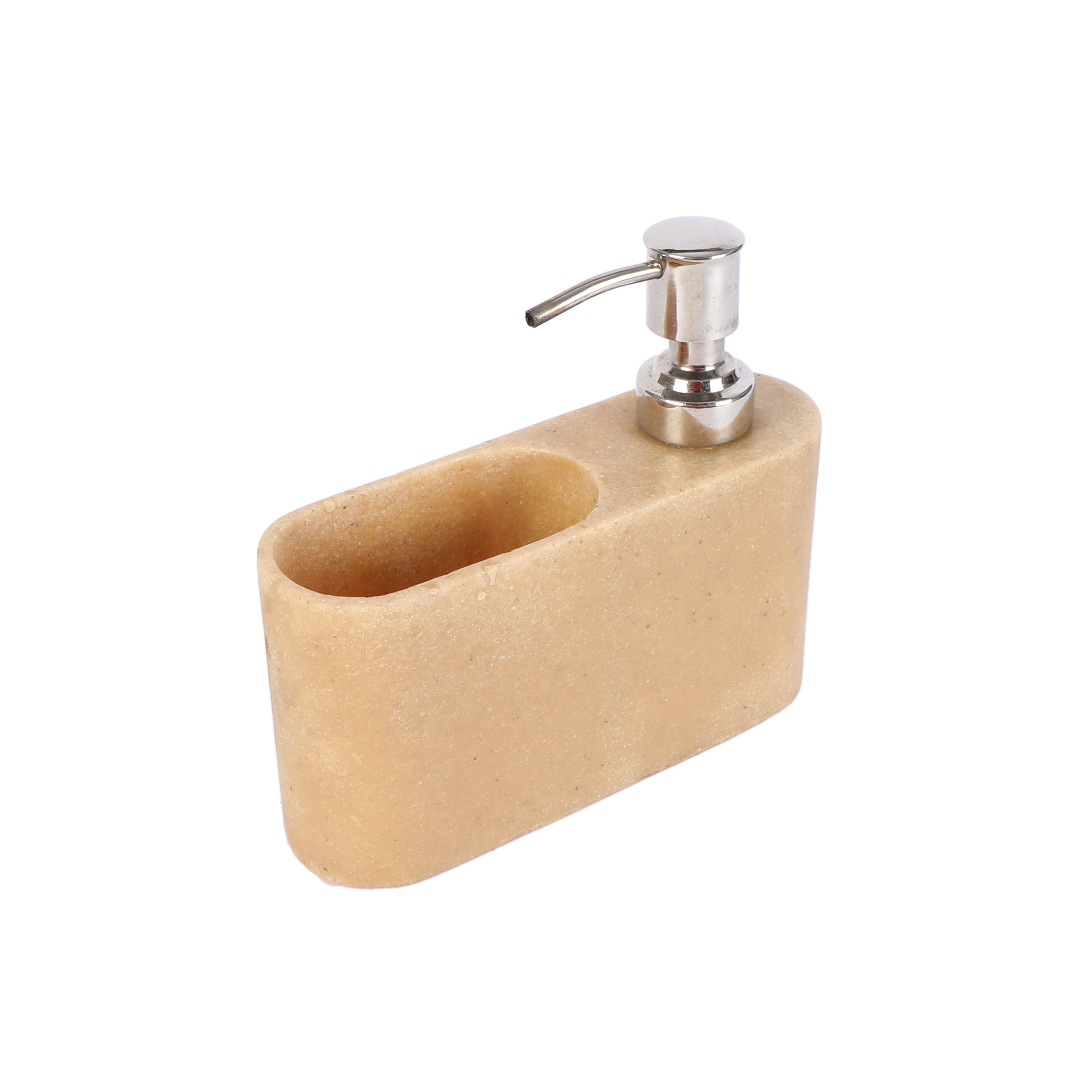 Beige Polystone Dispenser With Tumbler - The Home Co.