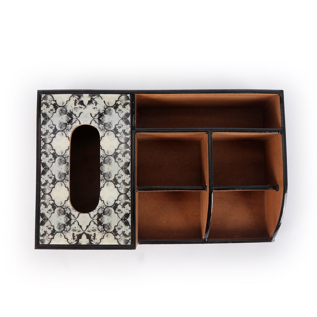 Table Organizer - Black Mosaic Dining Table Organiser 3- The Home Co.