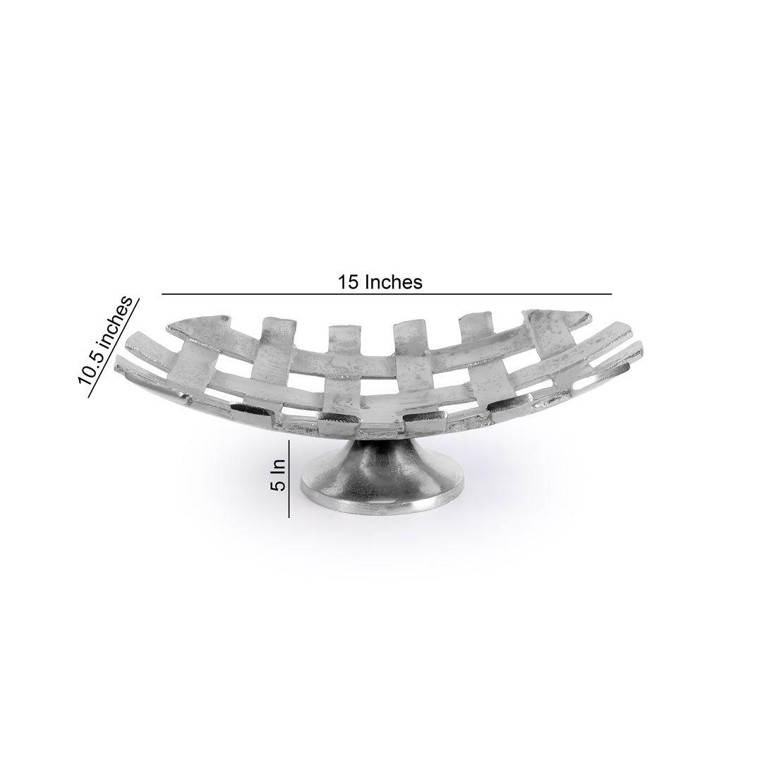 Rectangle Nickle Plated Platter With Base