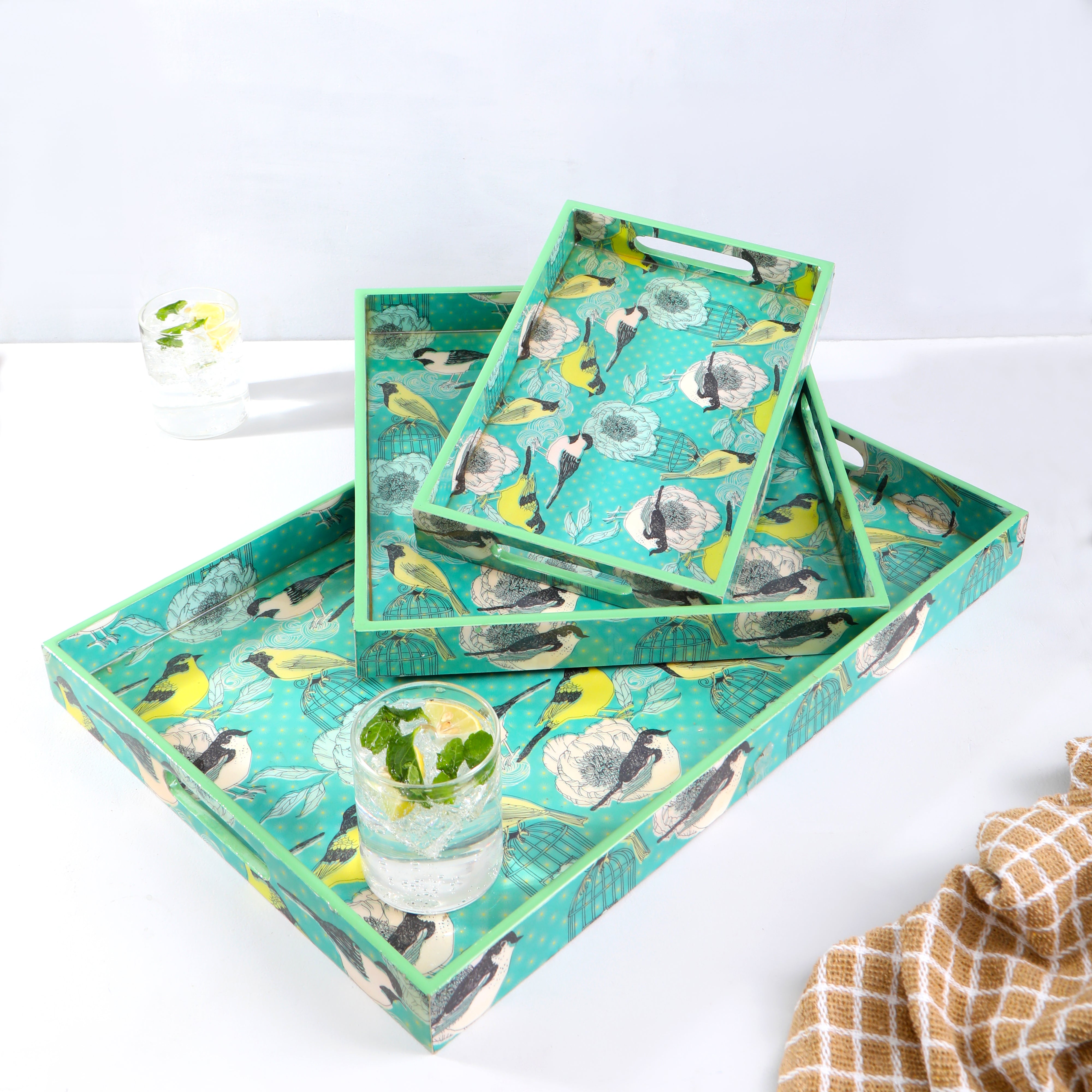 Tray Set Of 3 - Bird Cage