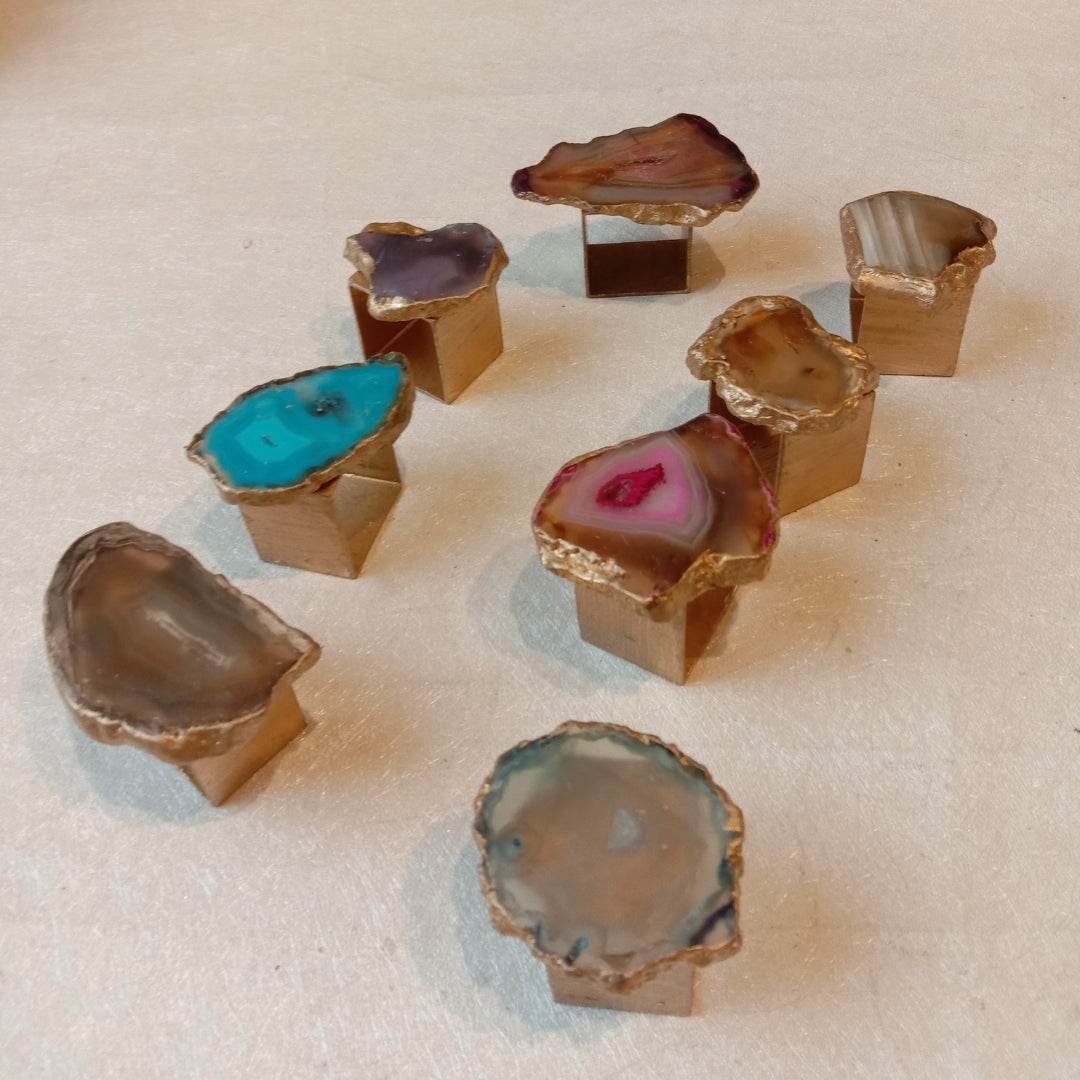Napkin rings agate set of 8