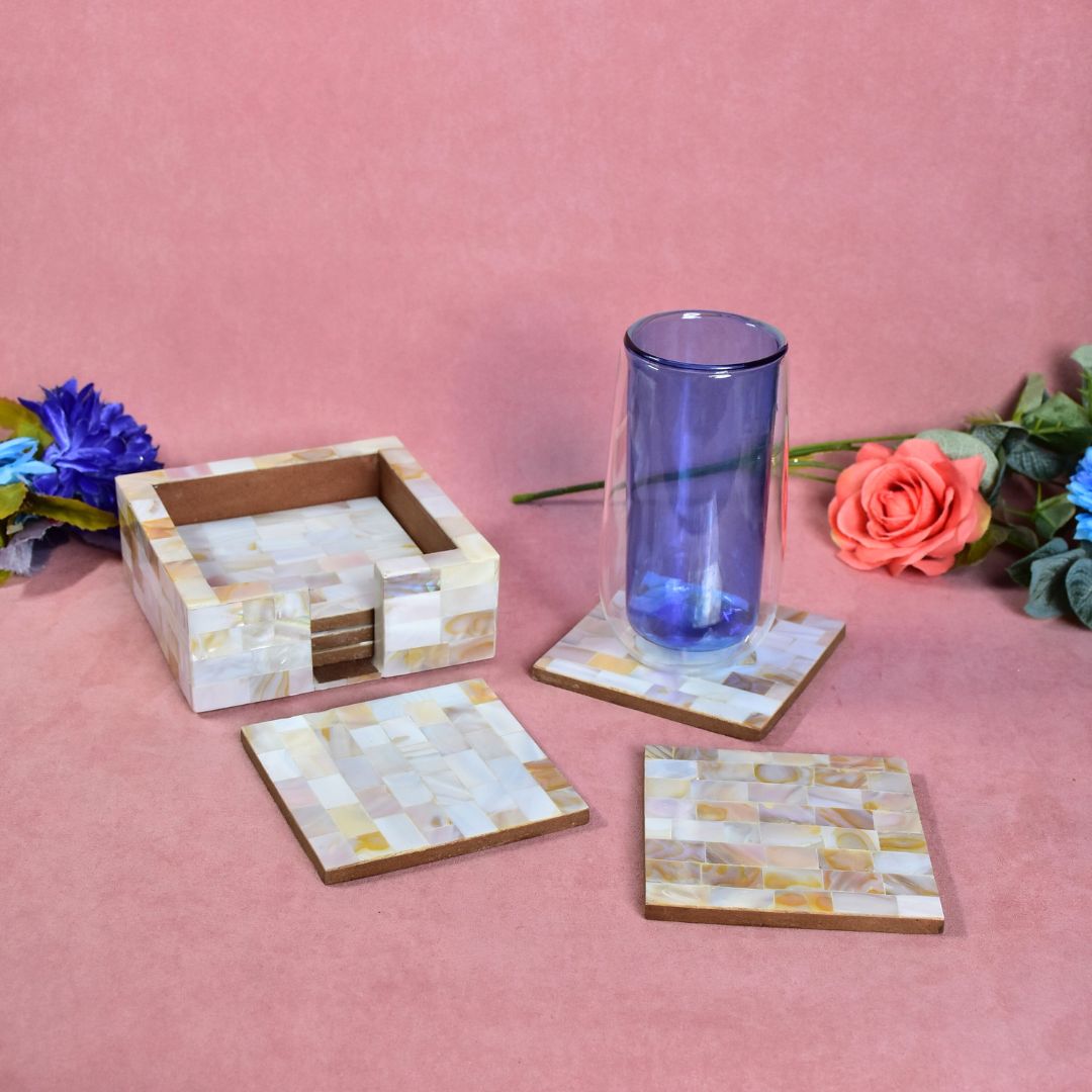 Table Coaster - Mother Of Pearl Set Of 6