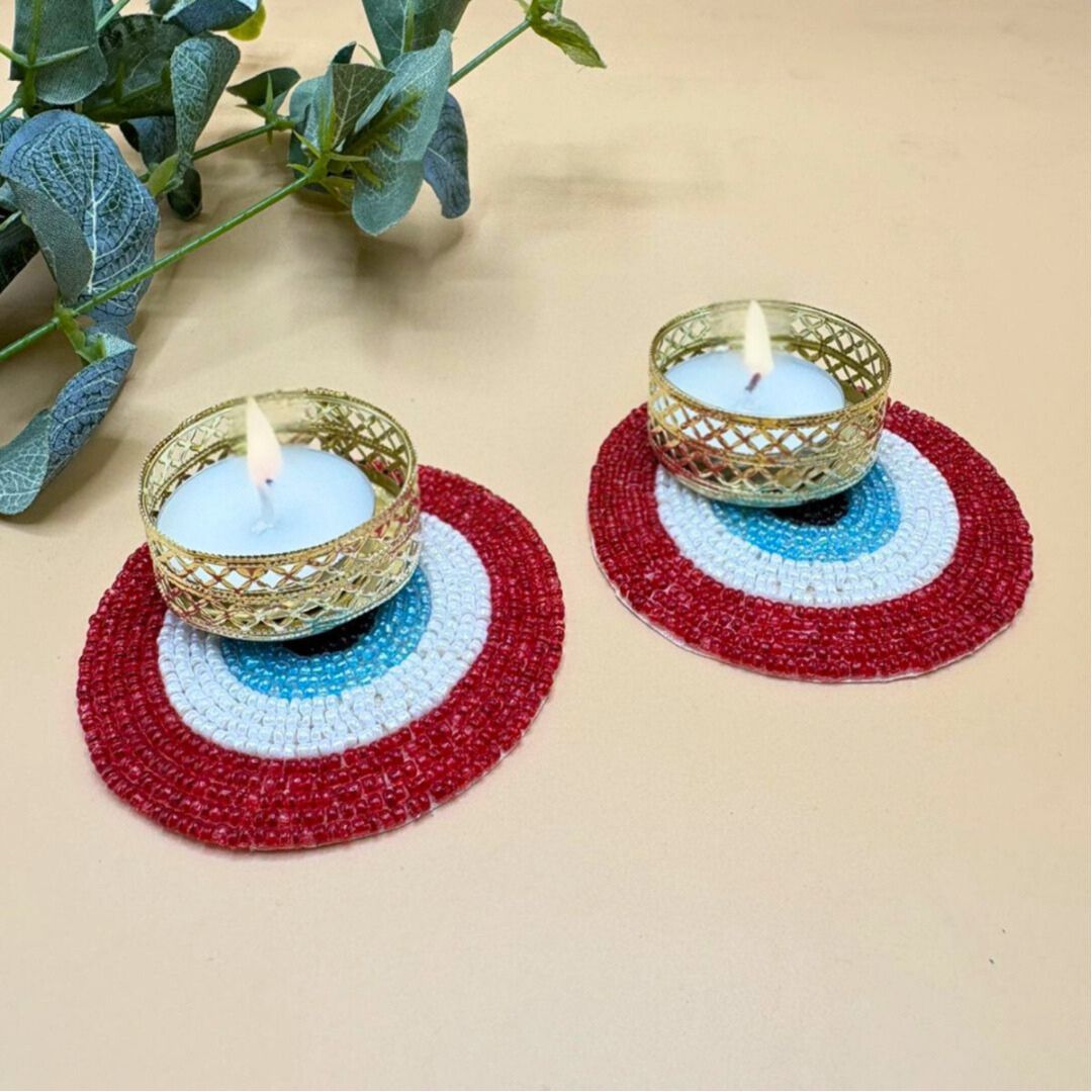 Evil Eye Tea Light Set Of 2 Red