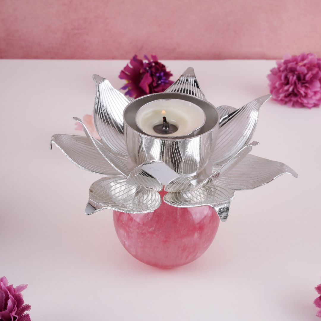 Diya With Pink Ball Base