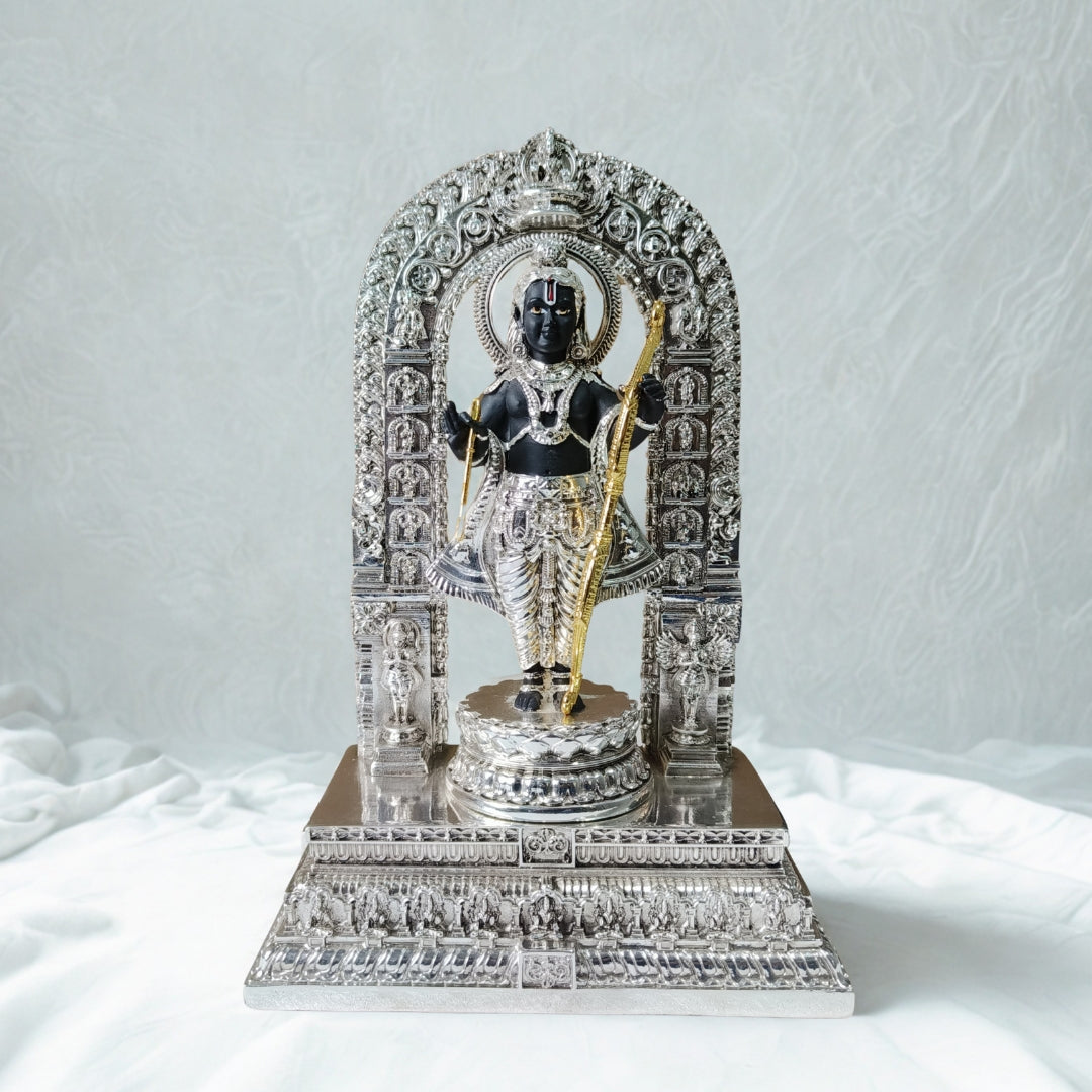 The Home Co- 999 Pure Silver & 24K Gold Plated Divine Lord Ram(Kodanda Rama) Idol