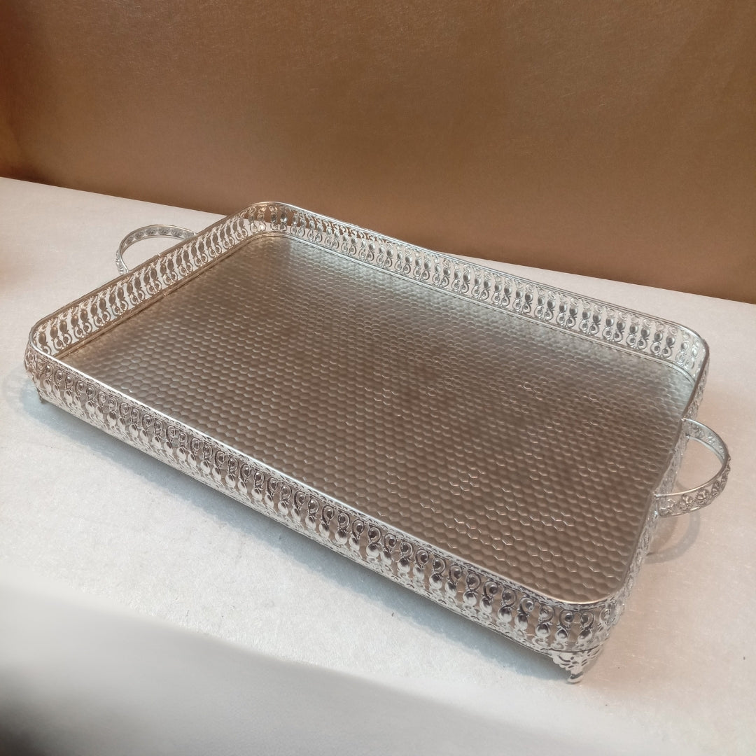 Rectangle metal German silver tray