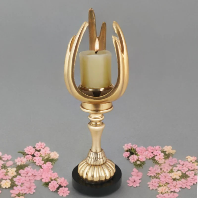 Metal Gold Candle Stand Small