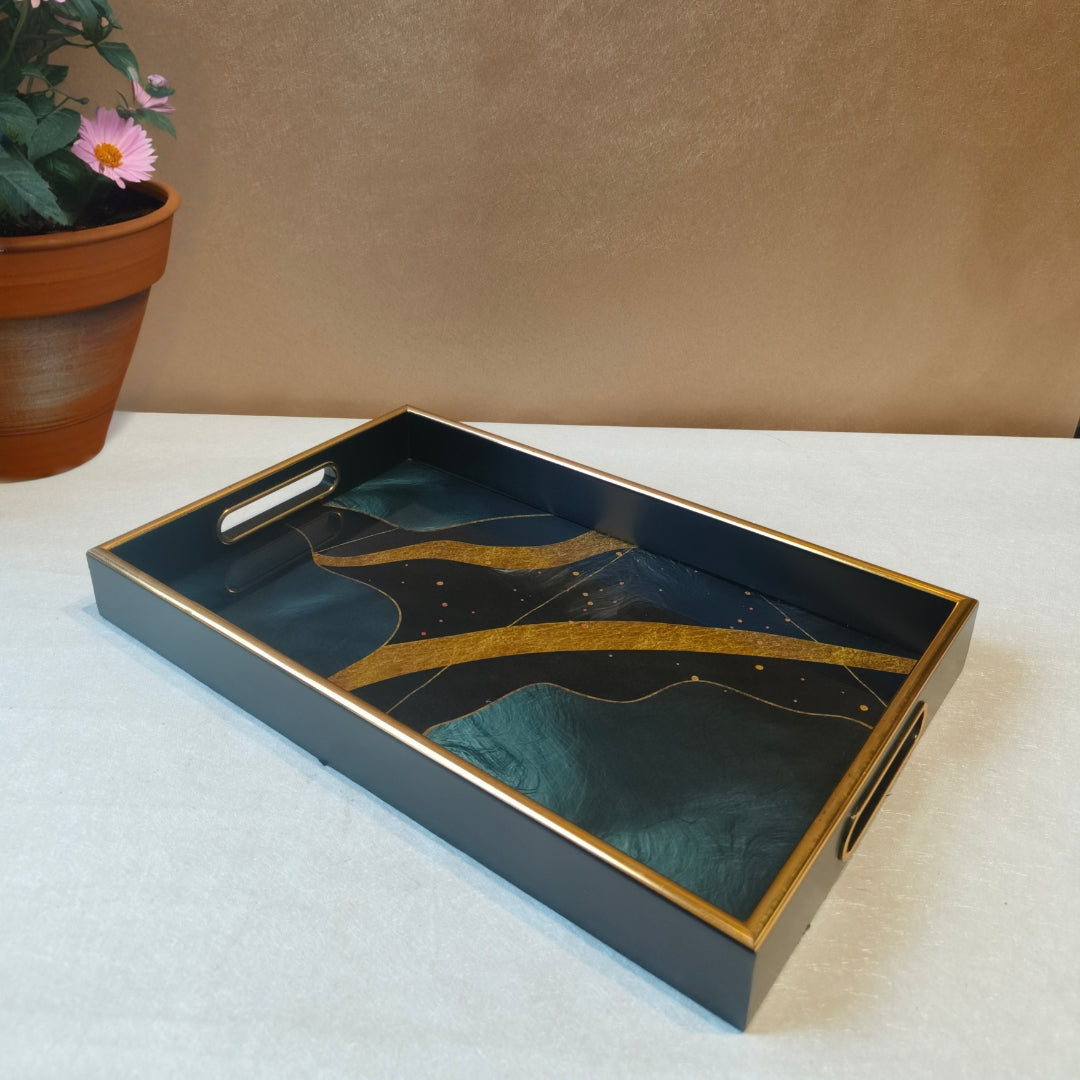 Rectangle glass Tray - Wave design