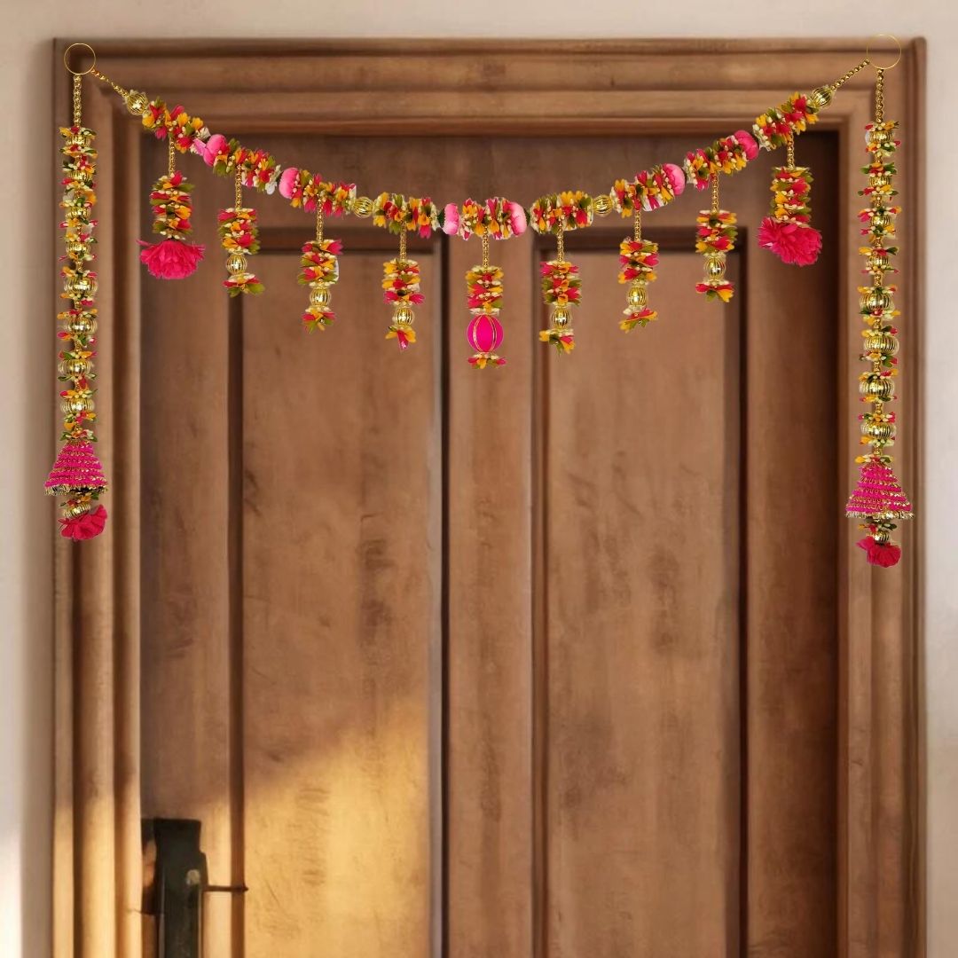 Vibrant Floral Festive Toran Side Hanging Set Of 2