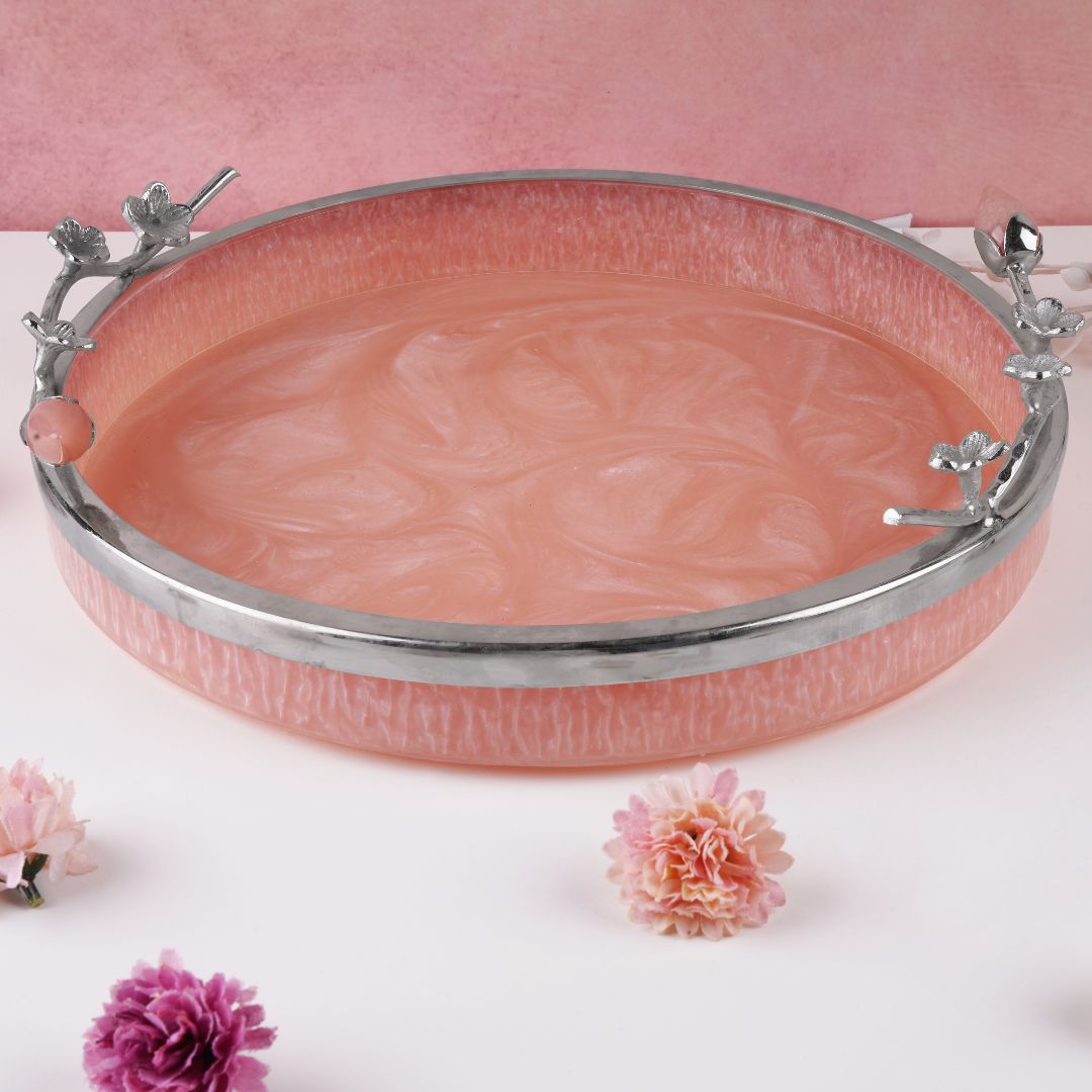 Pink Resin Platter Large