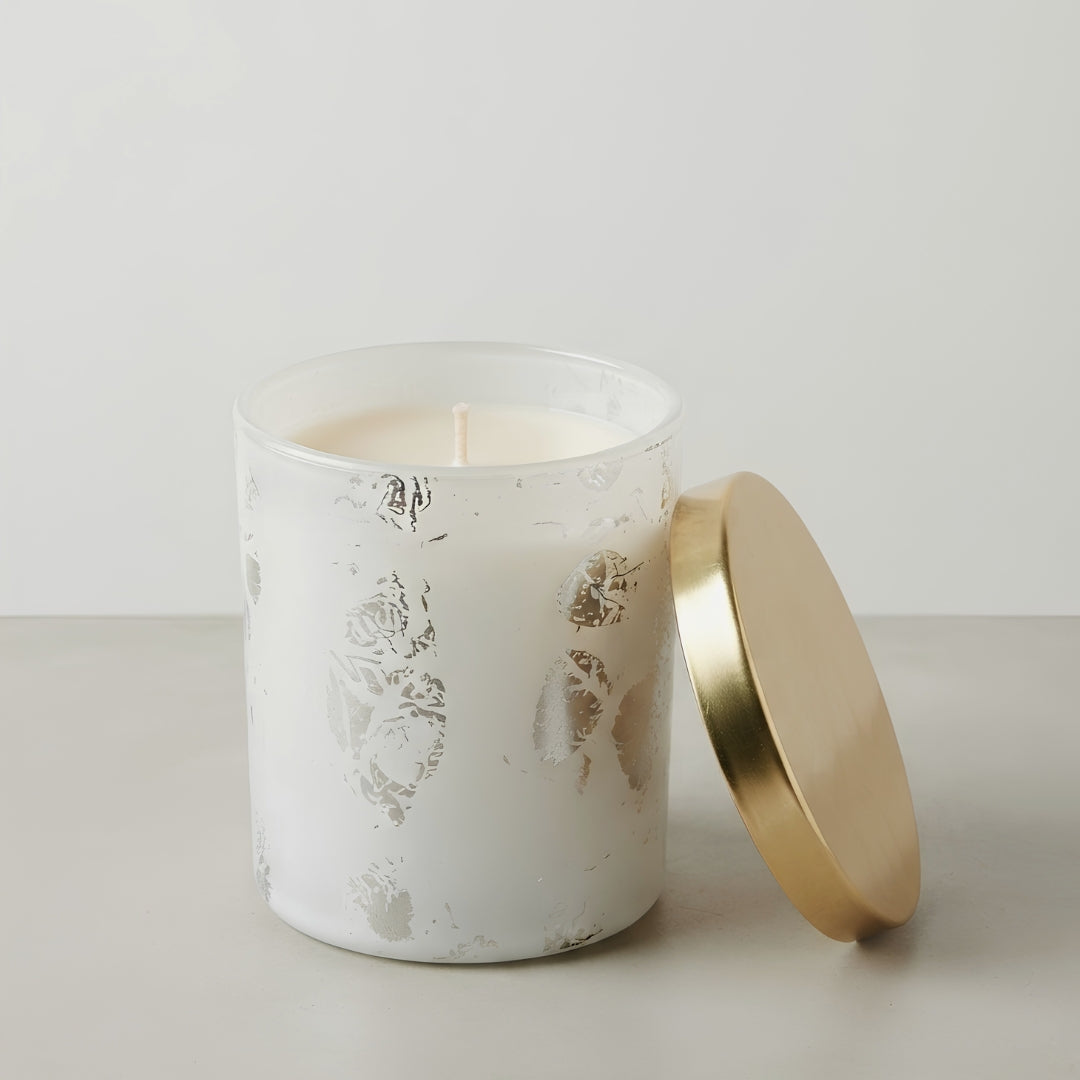Silver Foil Finish Glass Jar Scented Candles - Sinlge pc