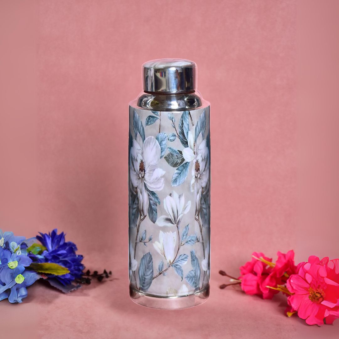 Grey Flower Copper Bottle Medium - 750ml