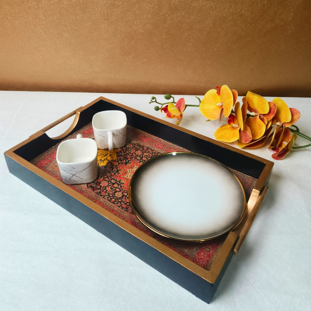 Medium Maroon Digital Wooden Tray