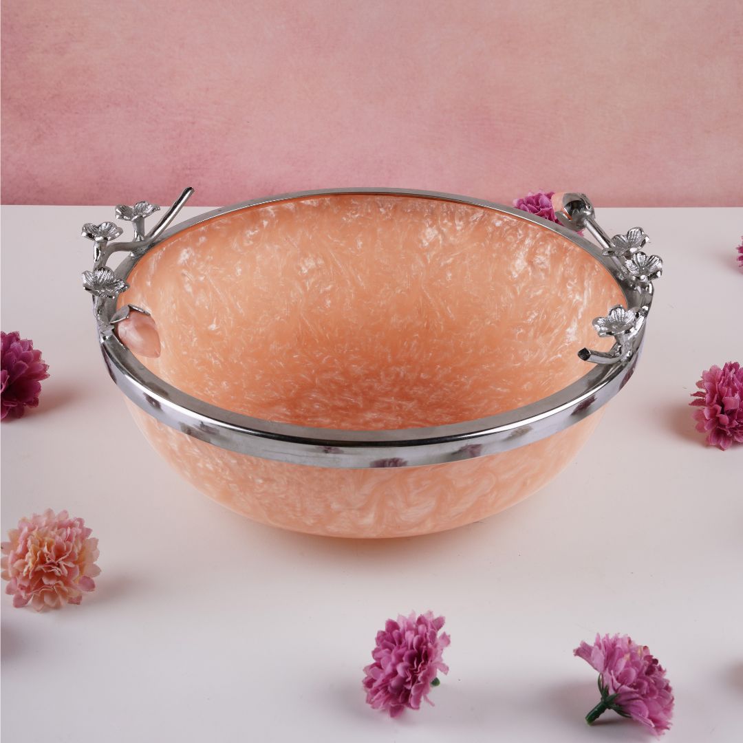 Pink Resin Bowl Small 6"