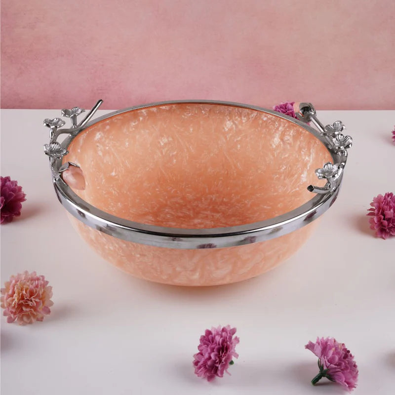 Pink Resin Bowl Small 6"