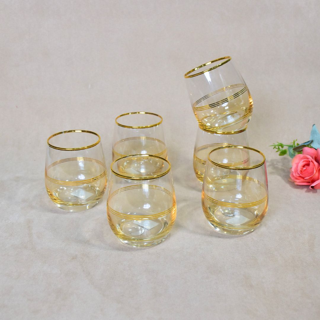 Wine Glass Set Of 6 - Gold Line