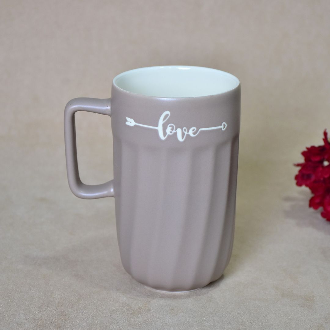 Love Ceramic Mug - Dark Cream