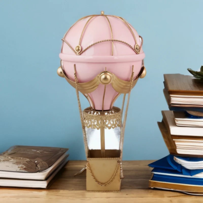 Metal Hot Air Balloon Jar - Pink