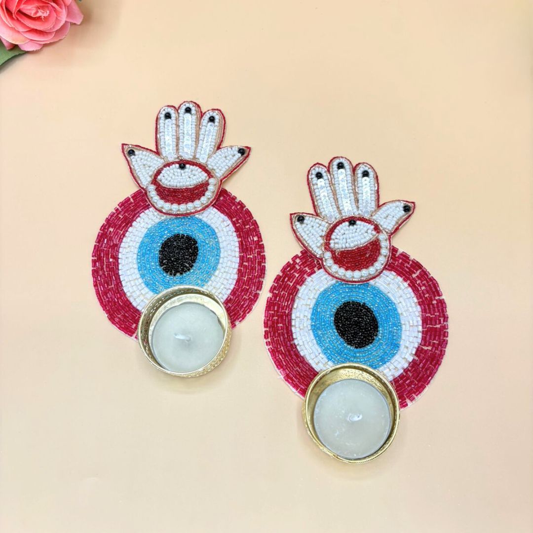 Evil Eye Tea Light Large Red Set Of 2