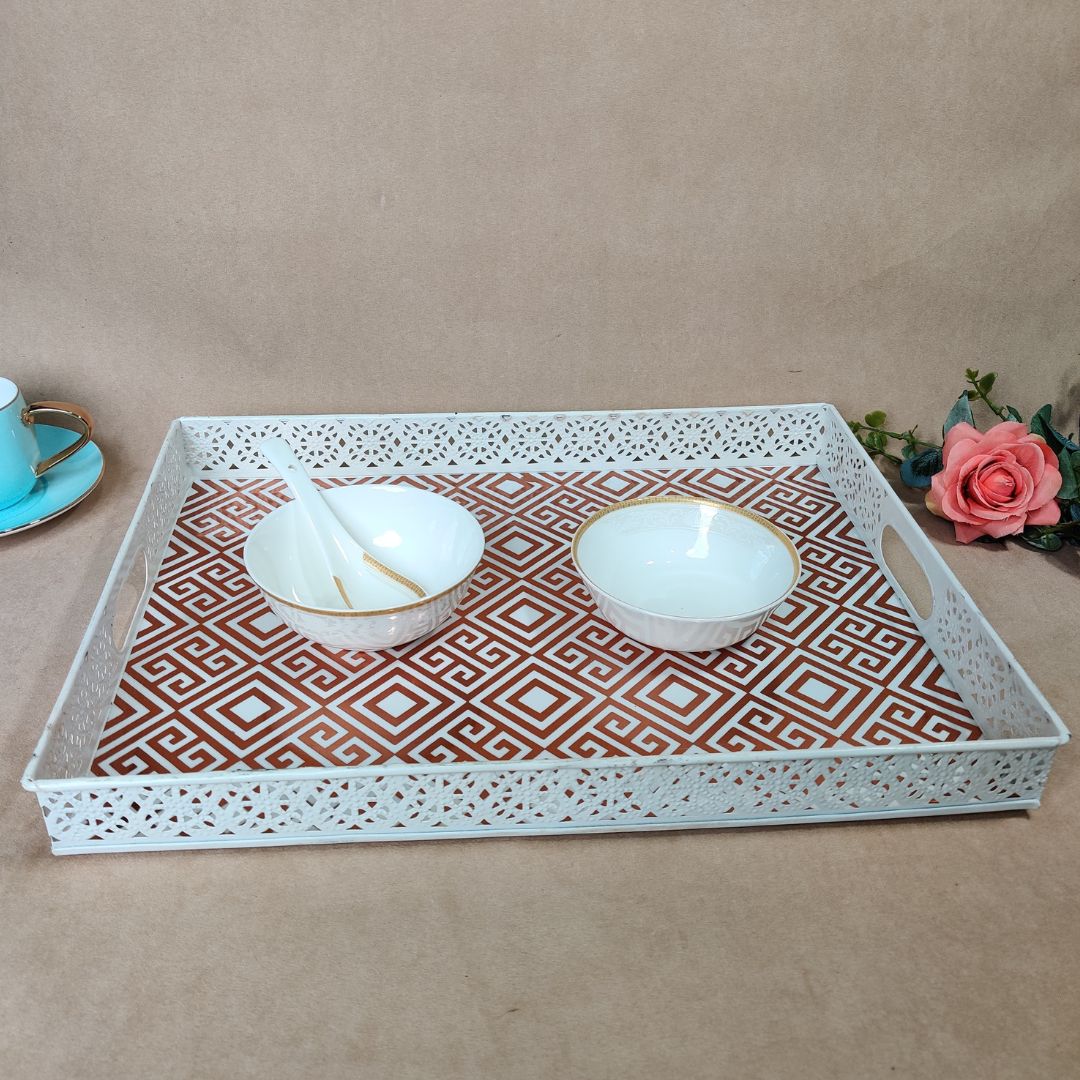 Single Tray - Large Copper & White