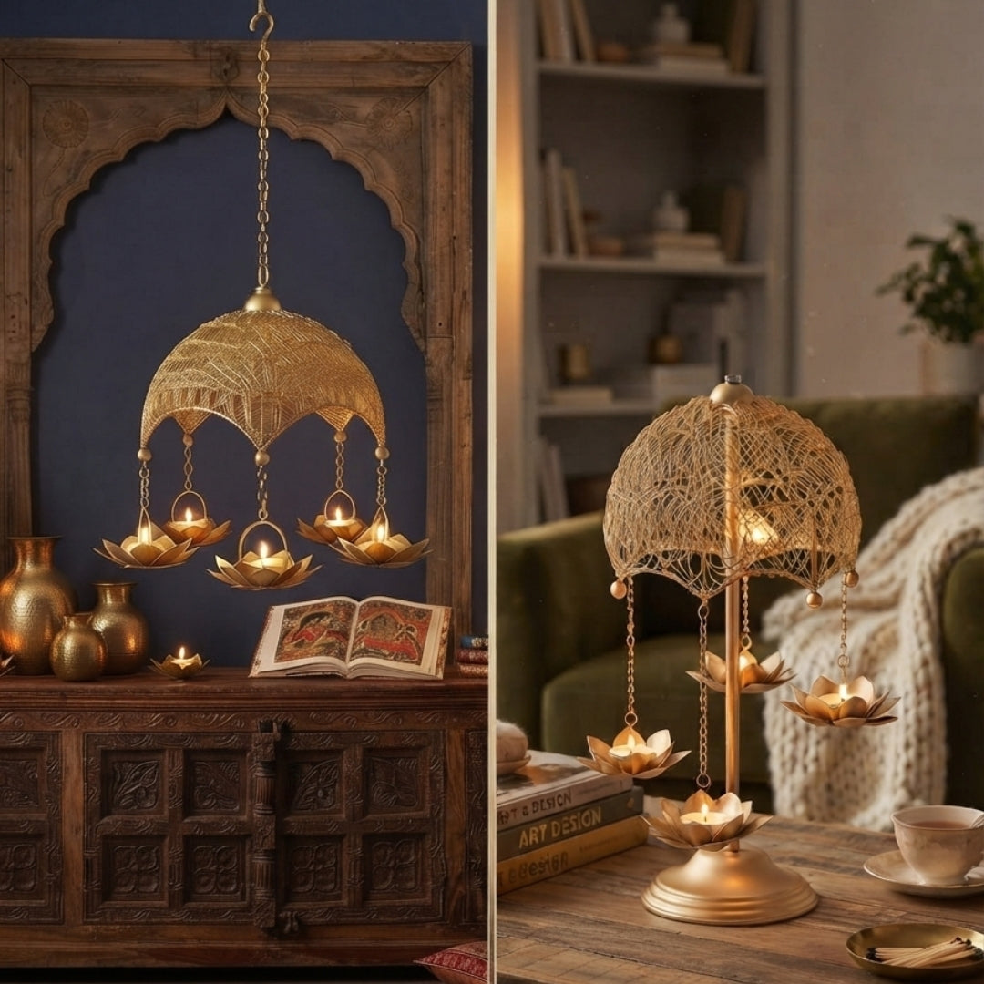 Metal tlight holder jhoomar small