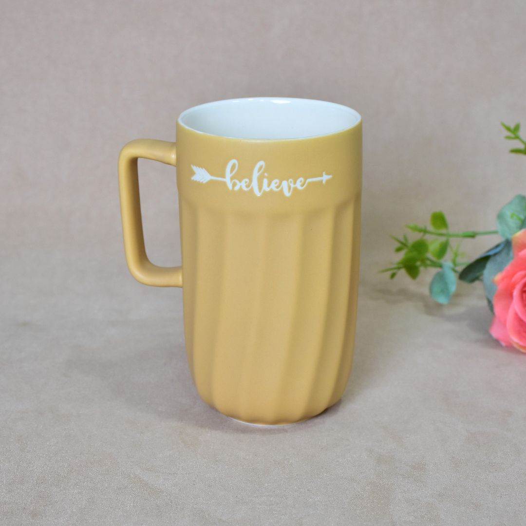 Believe Ceramic Mug - Yellow