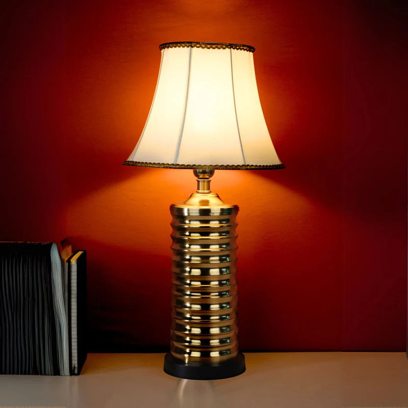 Metal Gold Finish Lamp With Shade