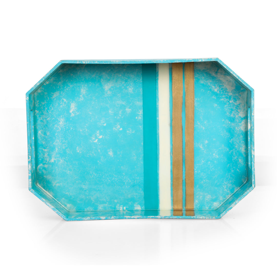 Rectangle Tray - Blue Line Pattern - Single Tray