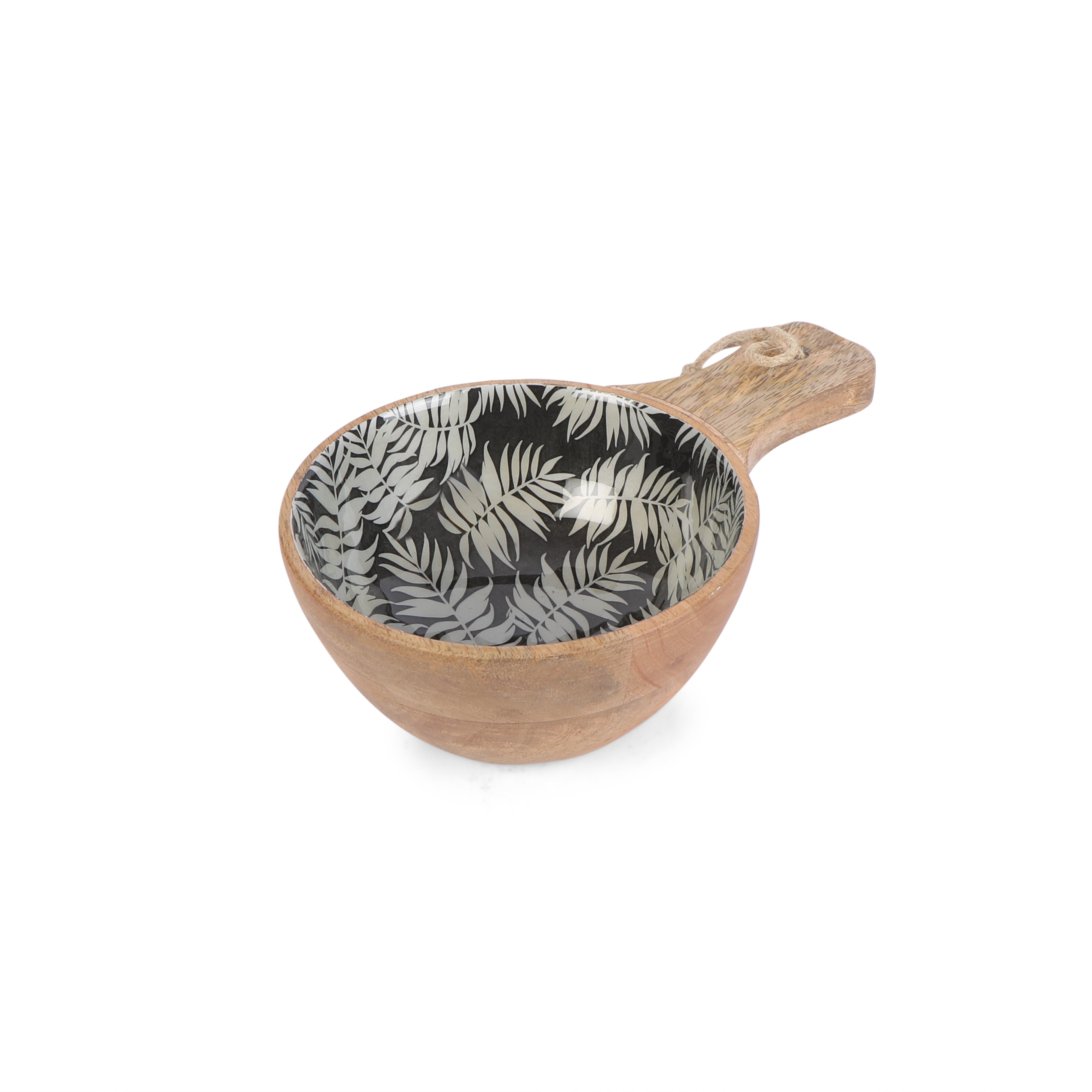 Silver Fern Print Wooden Nut Bowl