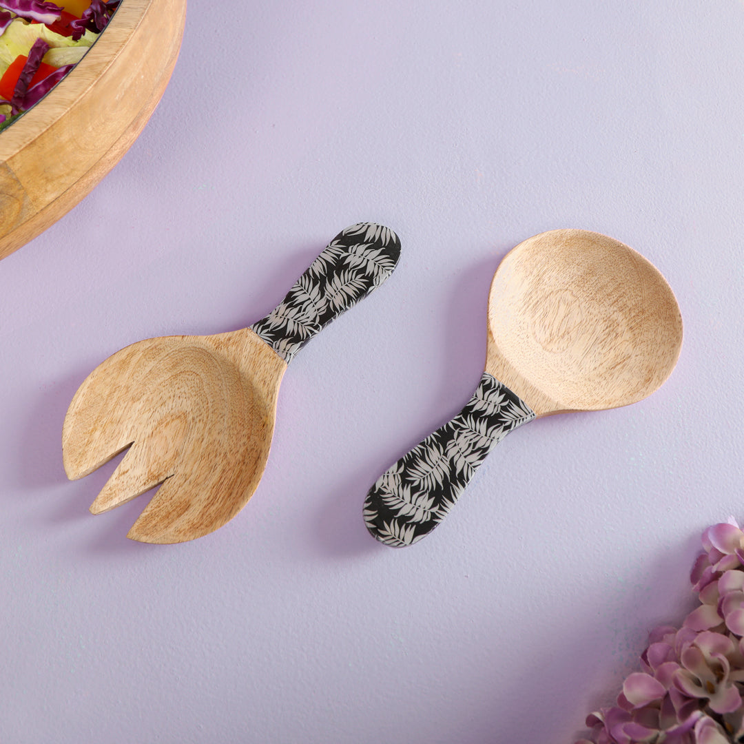 Salad Spoon Set - Silver Fern