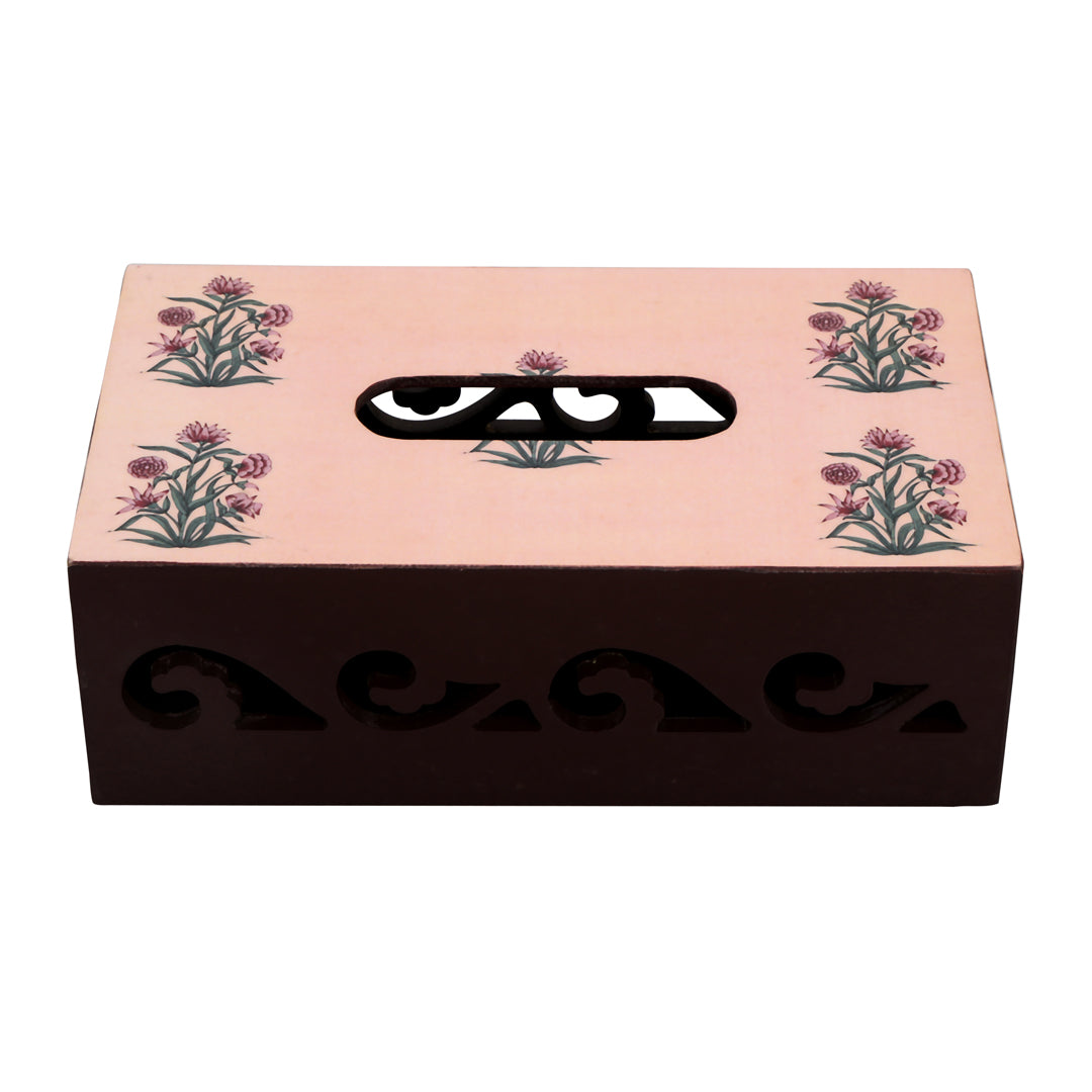 Tissue Box - Peach Cutwork