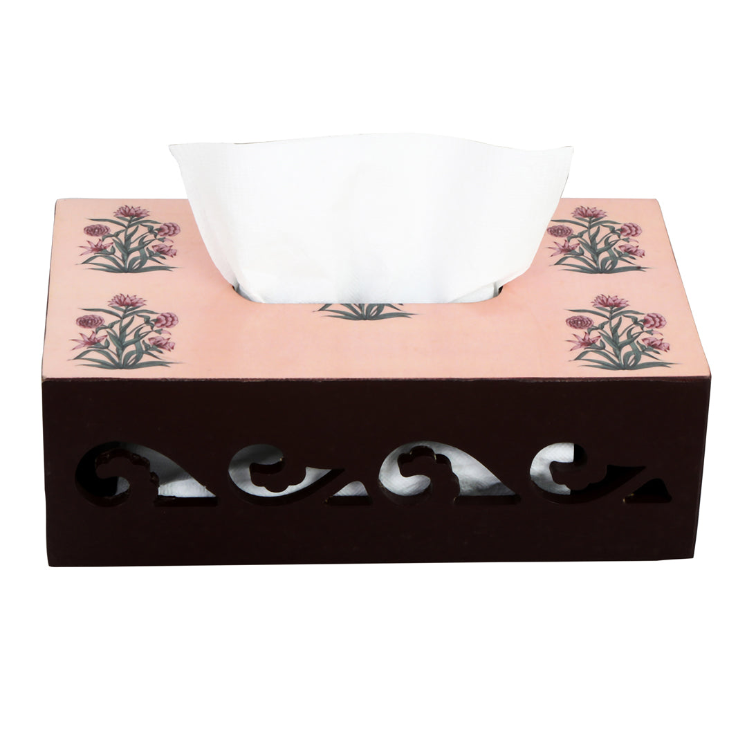 Tissue Box - Peach Cutwork