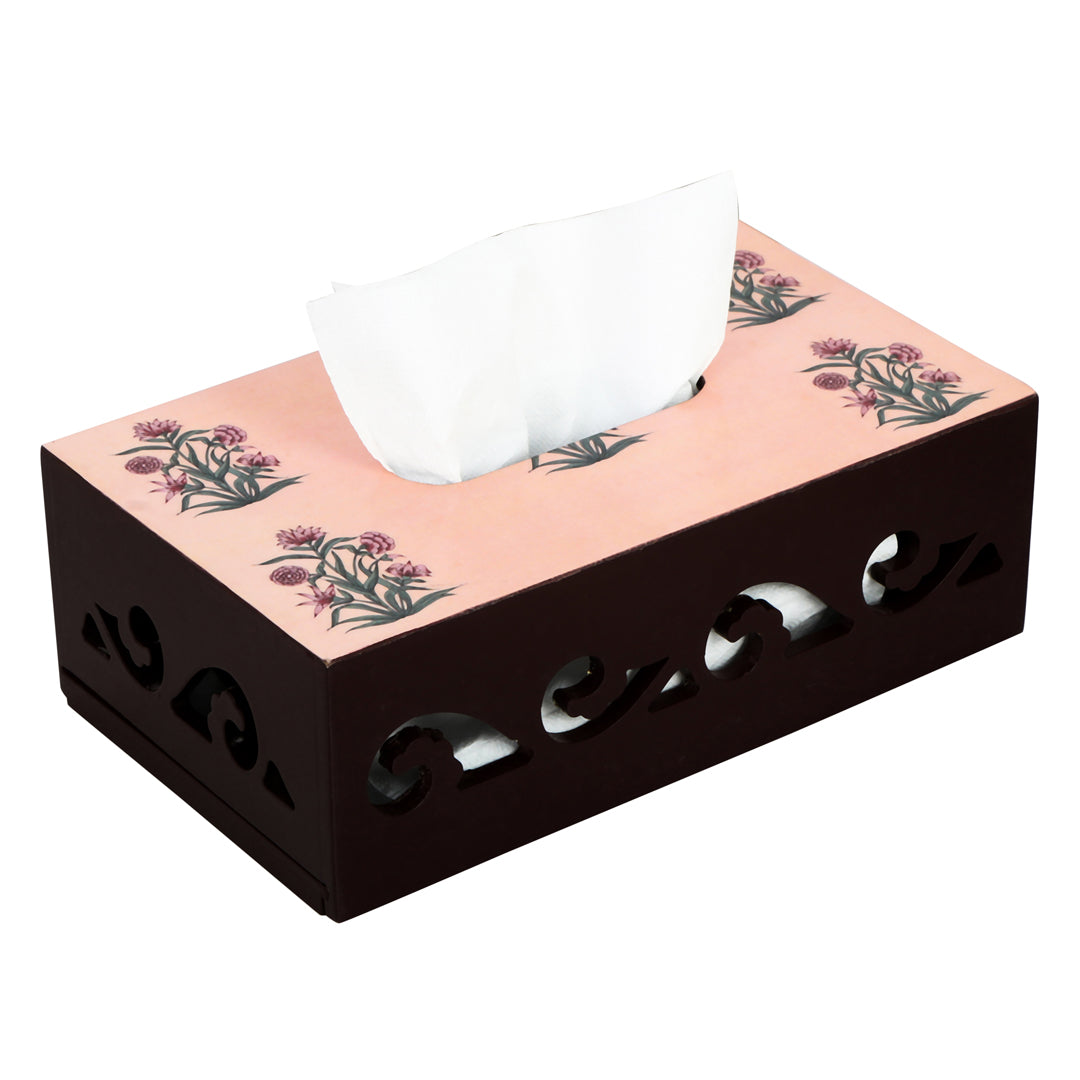 Tissue Box - Peach Cutwork