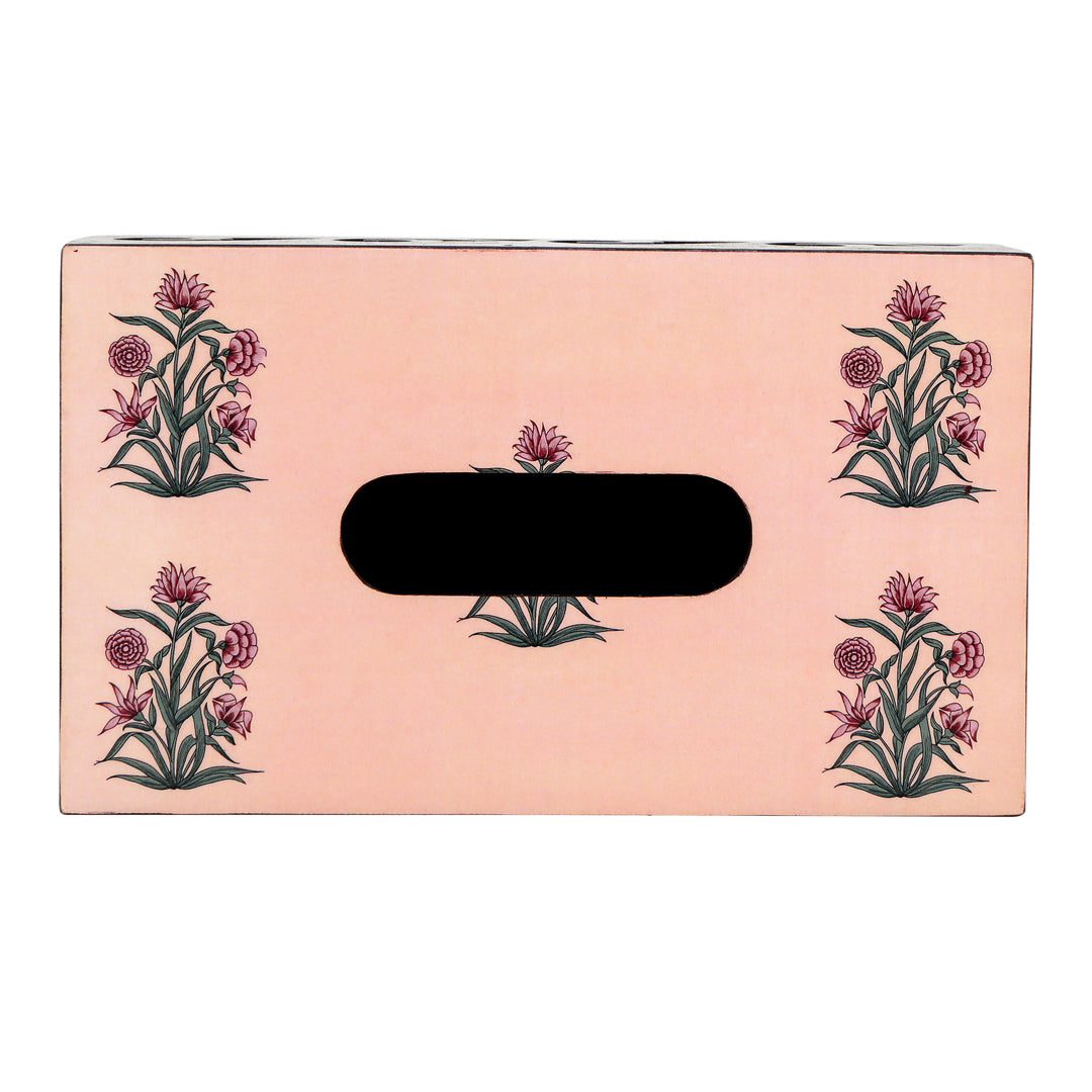 Tissue Box - Peach Cutwork