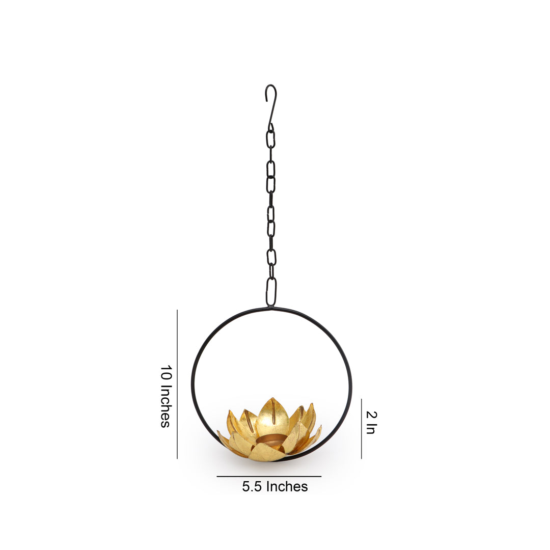 Candle Stand - Ring Hanging Lotus Candle Holder 4- The Home Co.