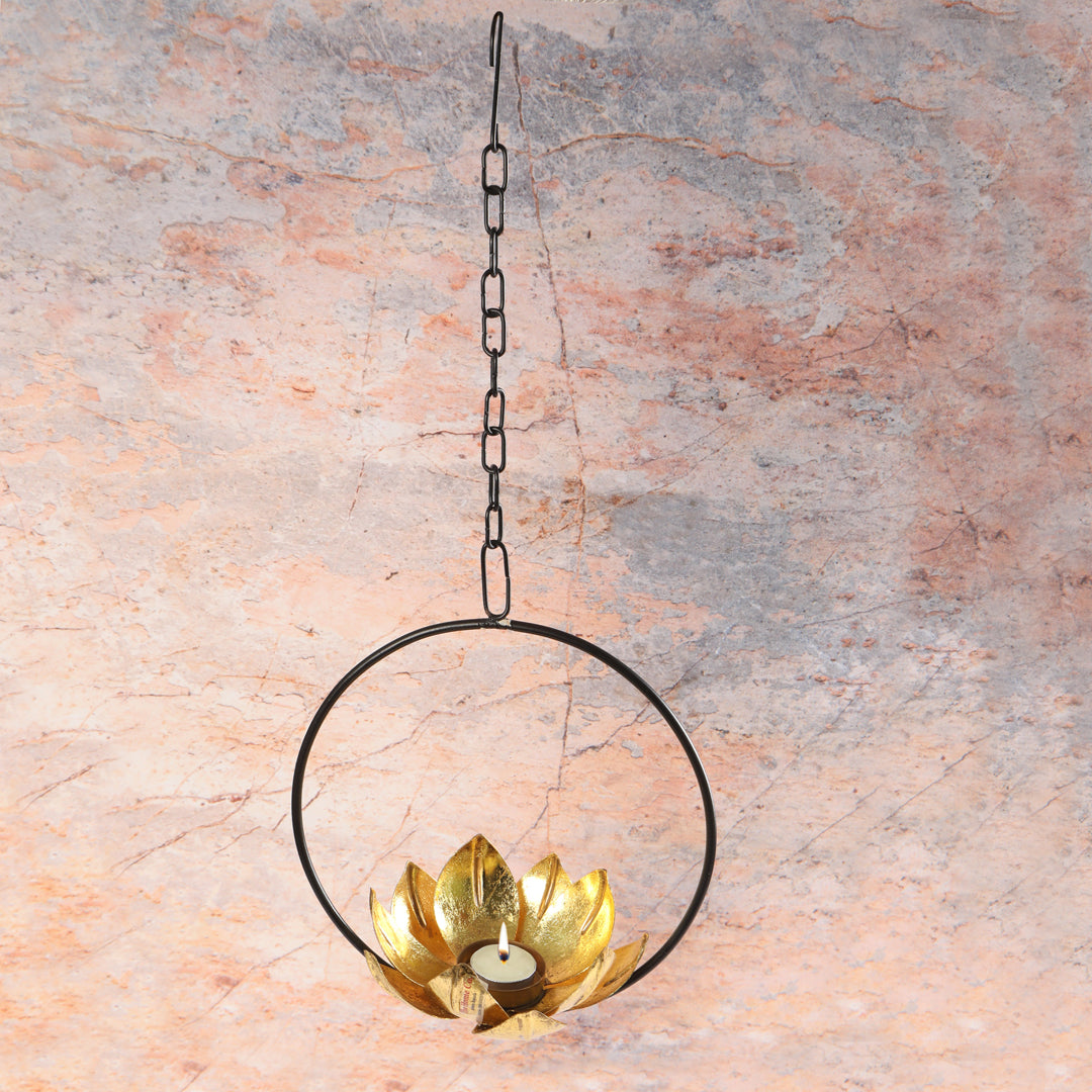 Candle Stand - Ring Hanging Lotus Candle Holder - The Home Co.