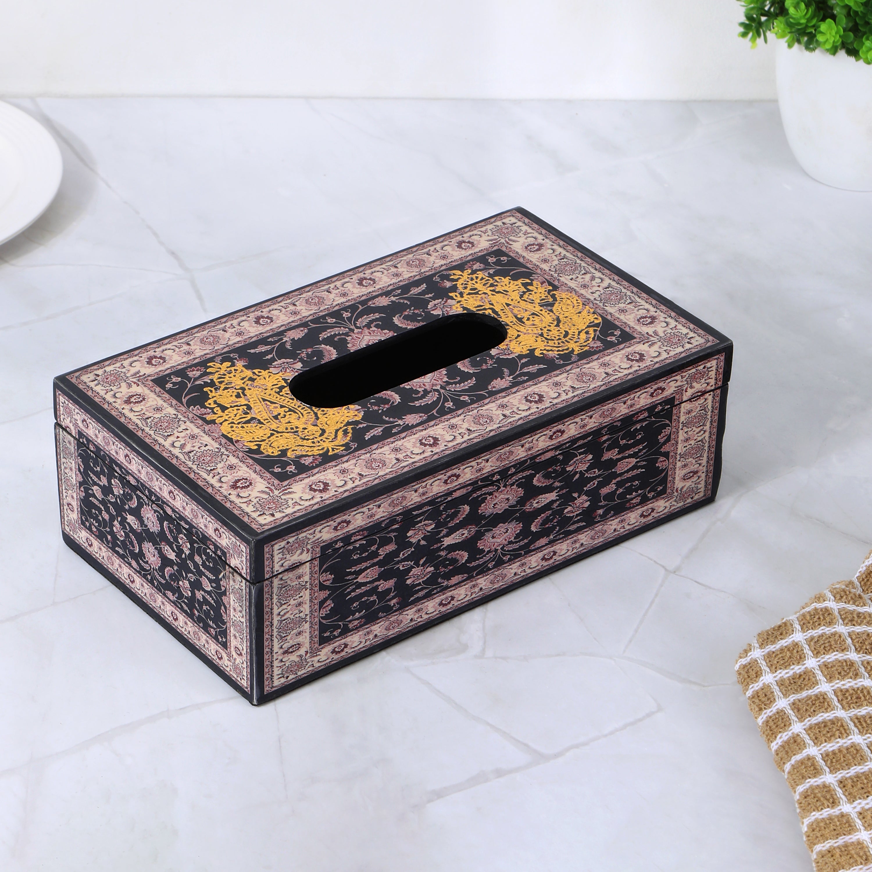 Tissue Box -  Black Turkish 1- The Home Co.