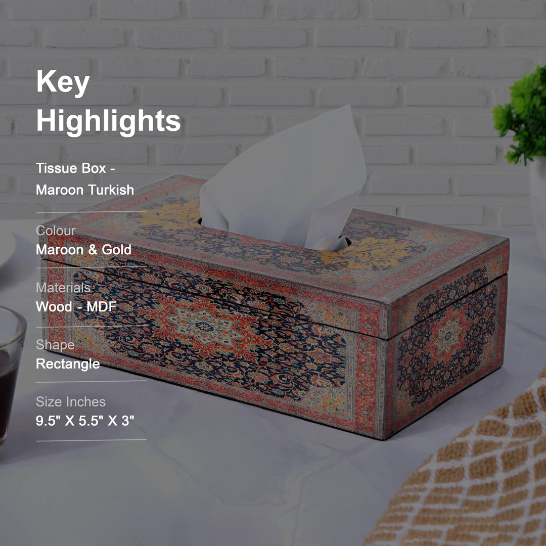 Tissue Box - Maroon Turkish - The Home Co.