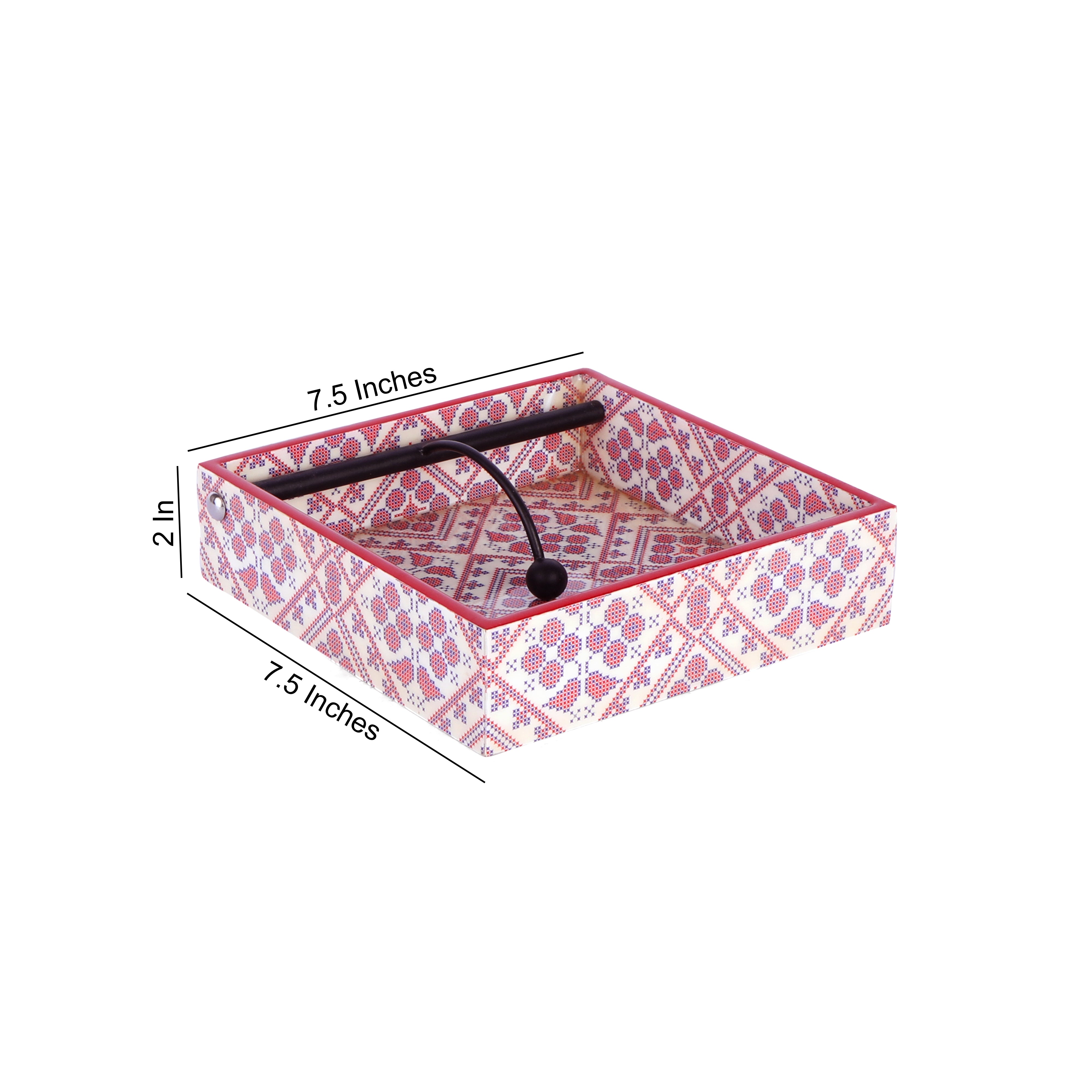 Square Tissue Holder - Red & Blue Napkin Box