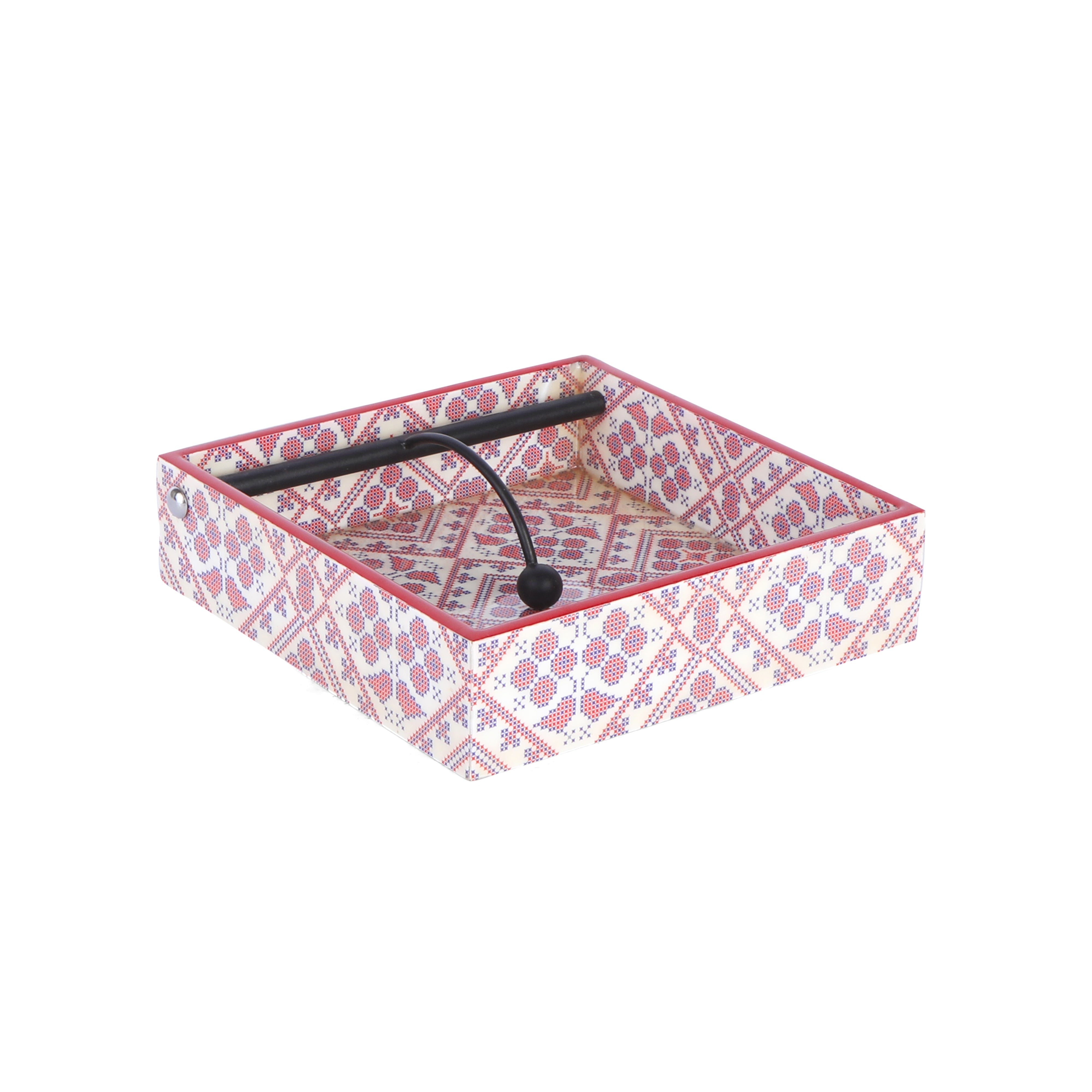 Square Tissue Holder - Red & Blue Napkin Box