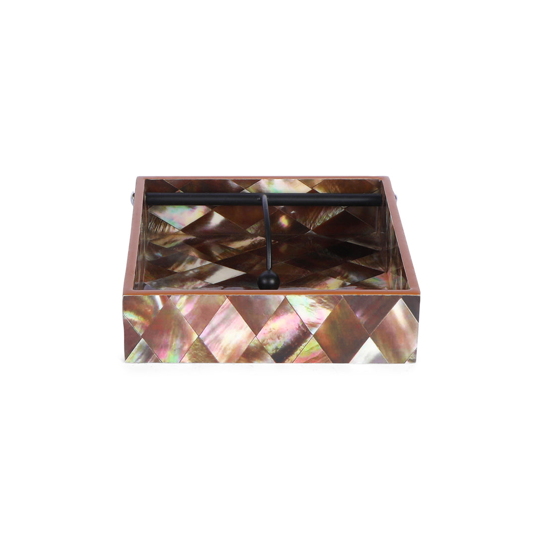 Square Tissue Holder - Brown Diamond