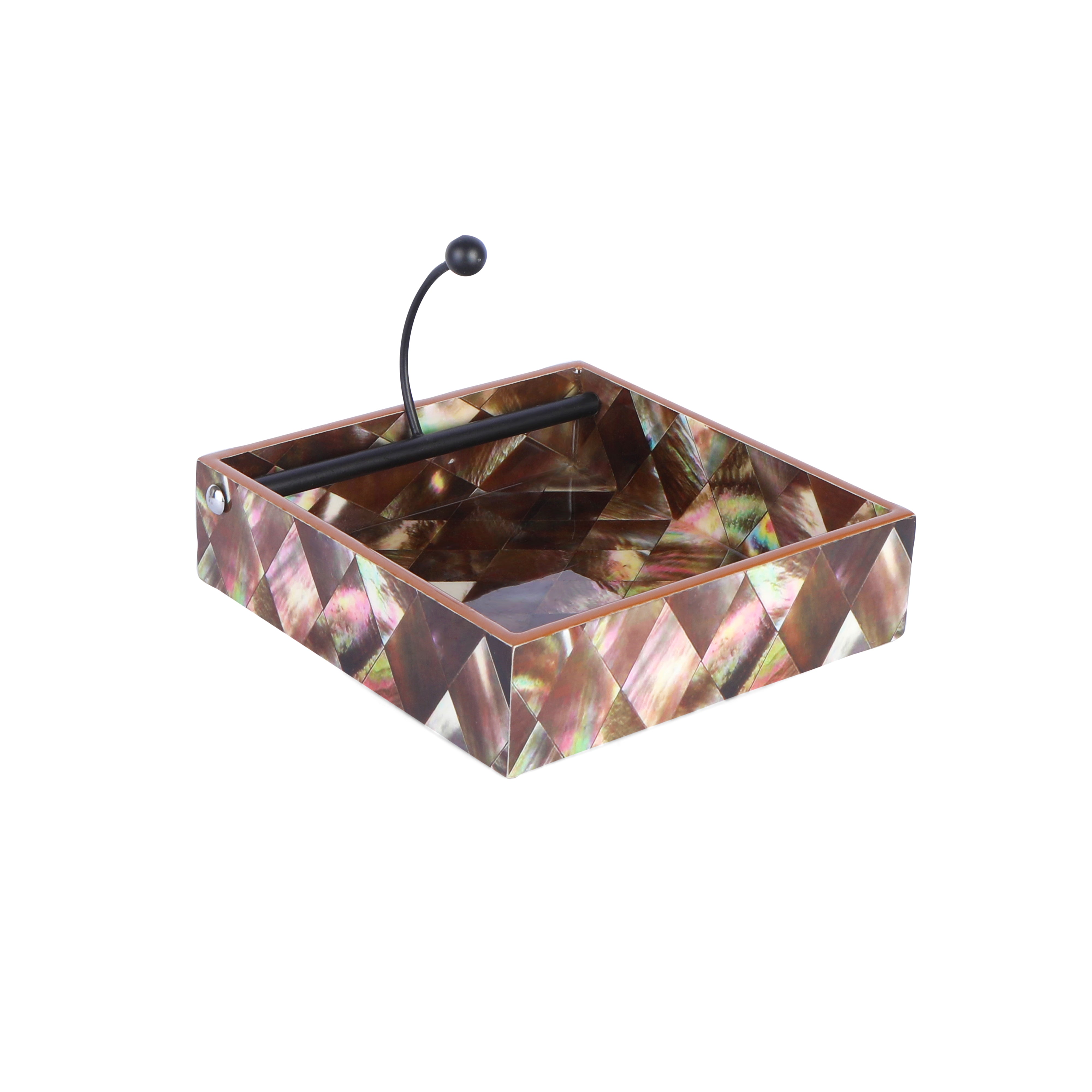 Square Tissue Holder - Brown Diamond