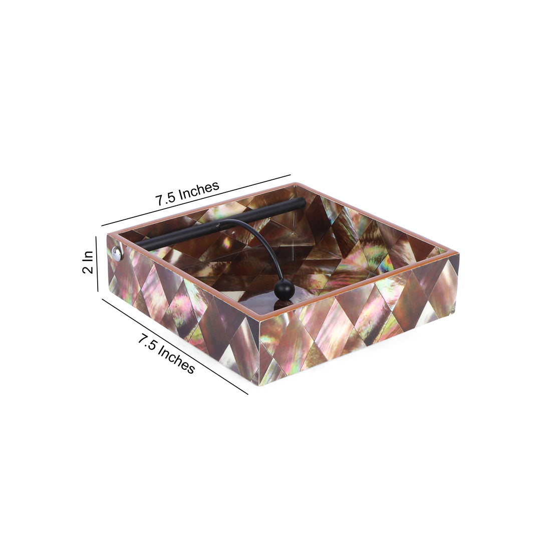 Square Tissue Holder - Brown Diamond