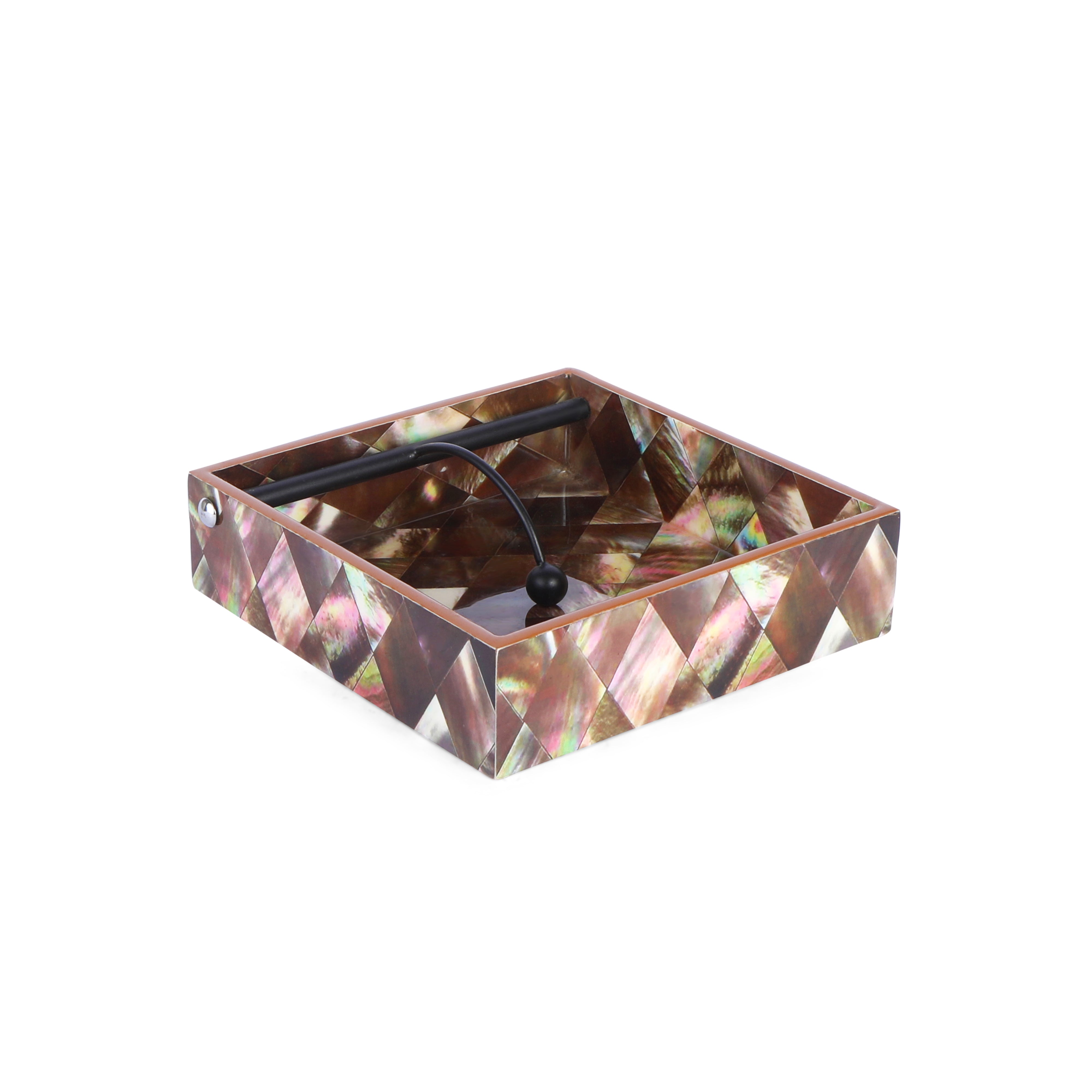 Square Tissue Holder - Brown Diamond