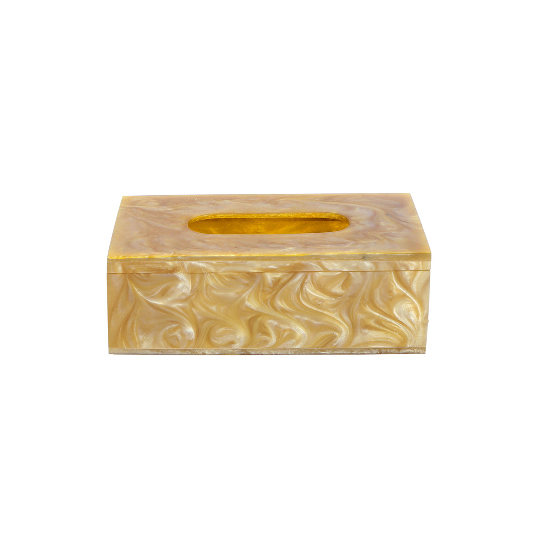 Tissue Box - Gold Resin 1- The Home Co.