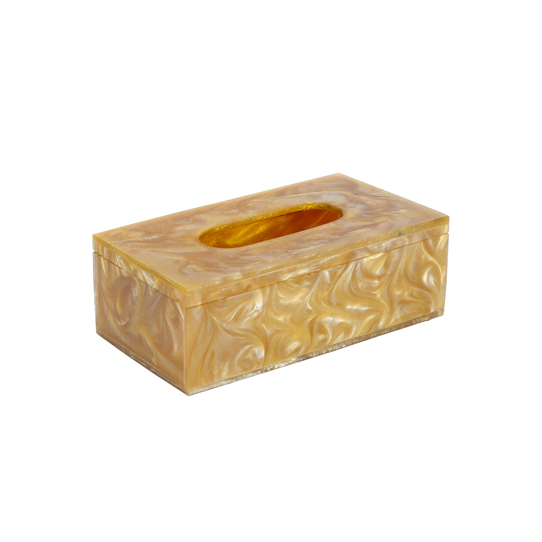 Tissue Box - Gold Resin 3- The Home Co.