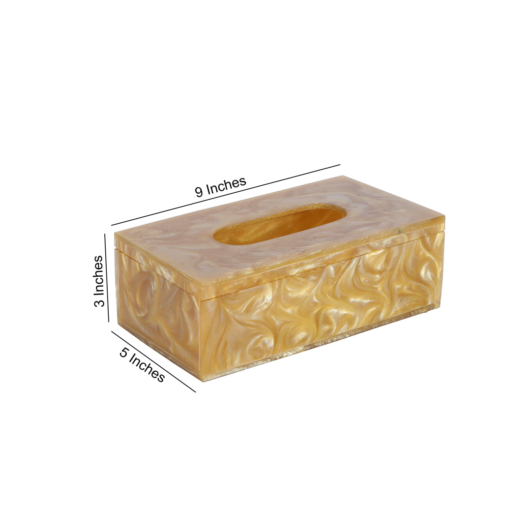 Tissue Box - Gold Resin 4- The Home Co.