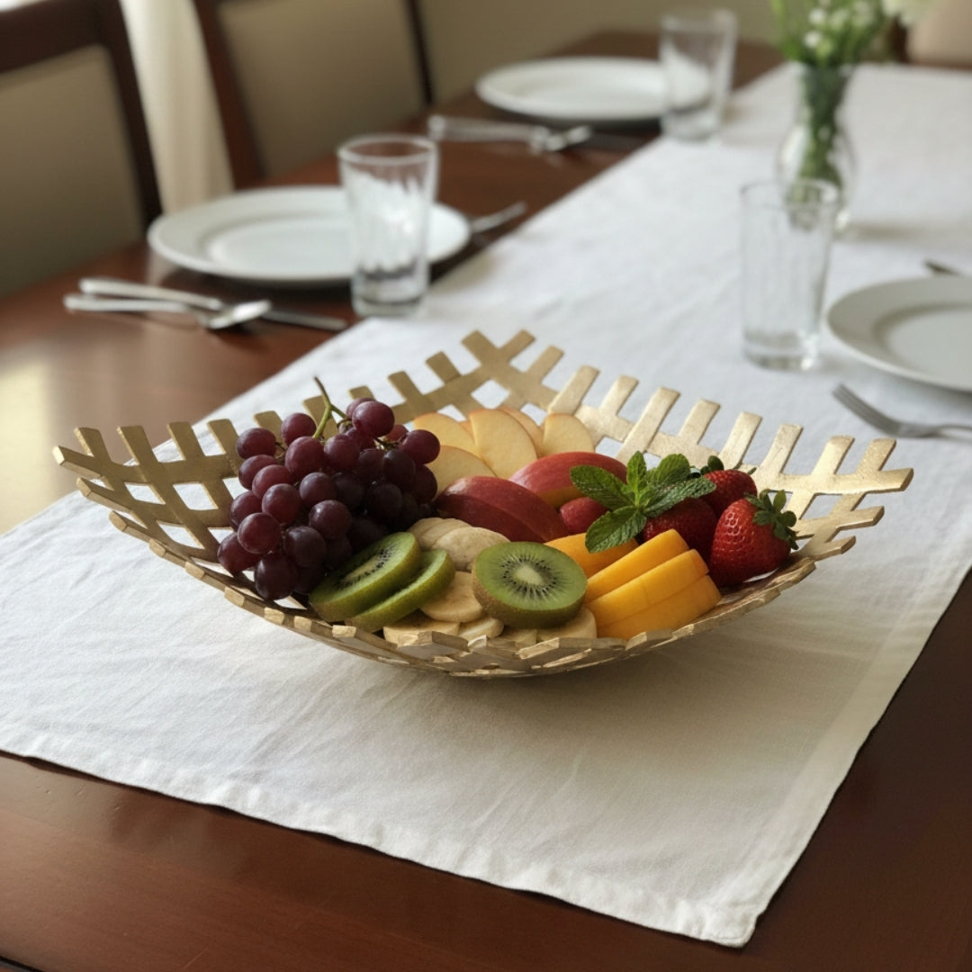 metal gold finish checkered large tray