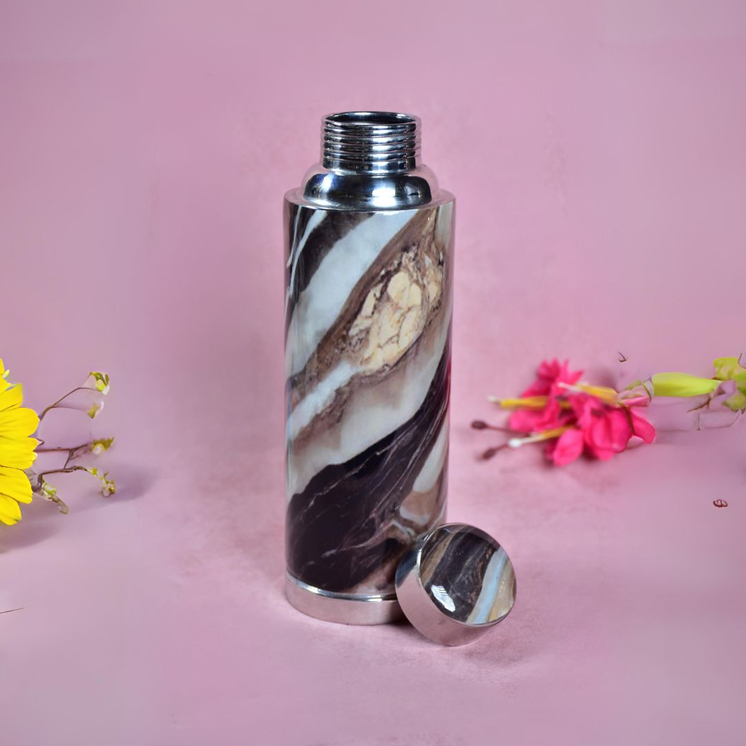 Brown Marble Copper Bottle Large - 1000ml